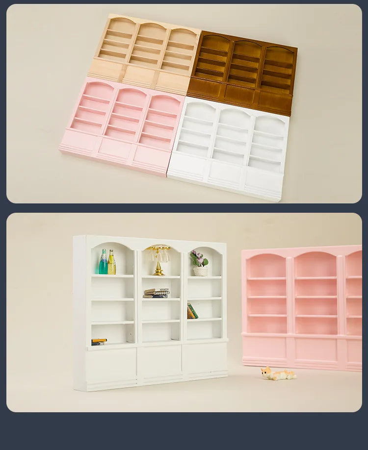 1:12 Scale Triple Bookshelf — front angle