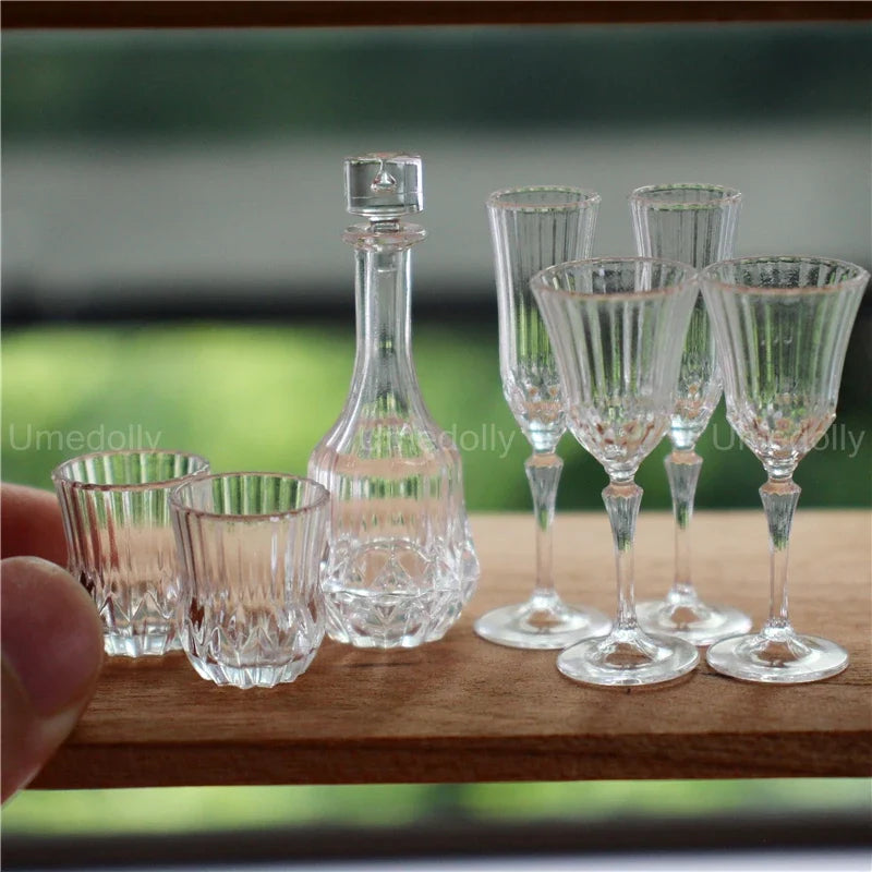 Dollhouse Glassware Set 1:6 — angled close-up