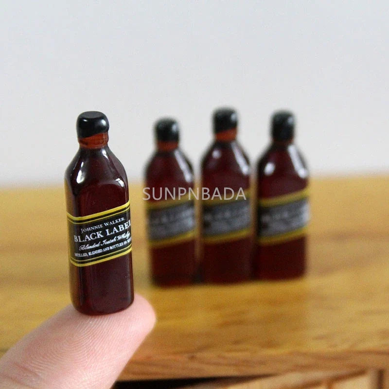 Scale Wine Whisky Bottle Bjd DIY Miniature House Kit — scene view