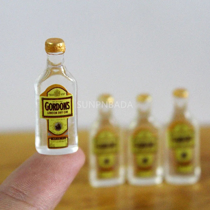 Scale Wine Whisky Bottle Bjd DIY Miniature House Kit — detalied side view