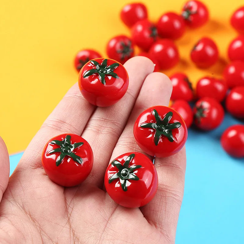 Mini Tomato Resin Charms Set — detalied side view