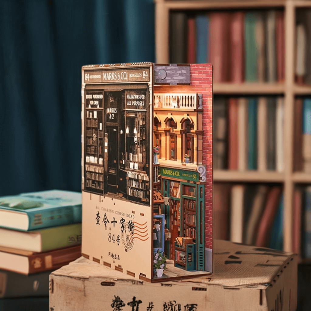 84 Charing Cross Street DIY Book Nook Kit — angled close-up
