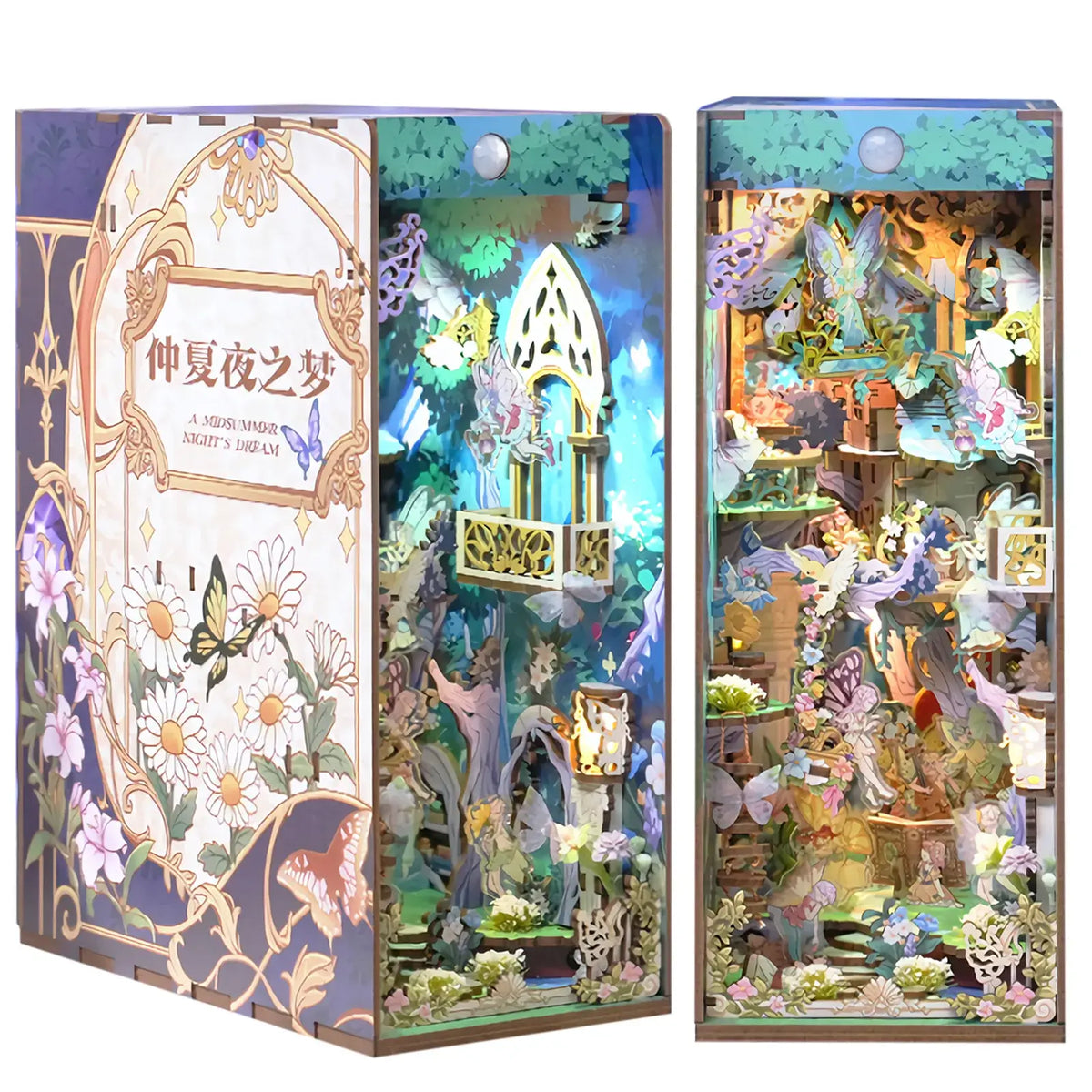A Midsummer Nights Dream DIY Book Nook Kit — open display view