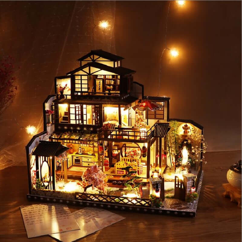 Ancient Capital Mochizuki DIY Dollhouse Kit — detalied side view