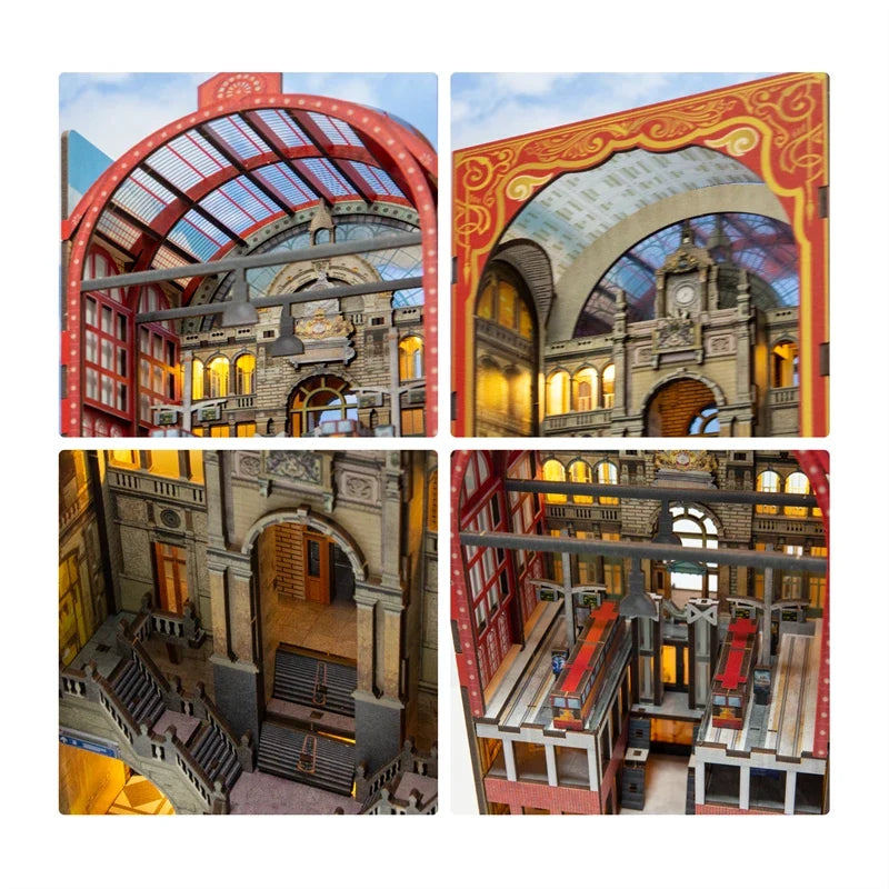 Antwerp Railway Cathedral DIY Book Nook Kit — front angle