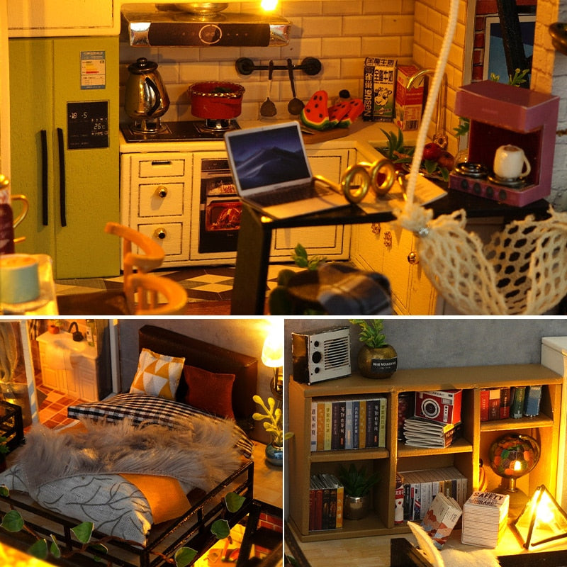 Art Loft DIY Dollhouse Kit — angled close-up