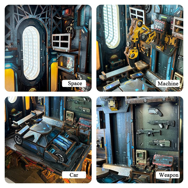 Automobile Workshop DIY Book Nook Kit — scene view
