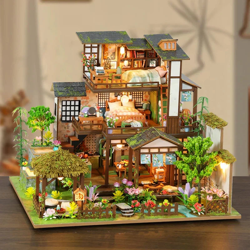 Bamboo Courtyard Miniature Kit — angled close-up