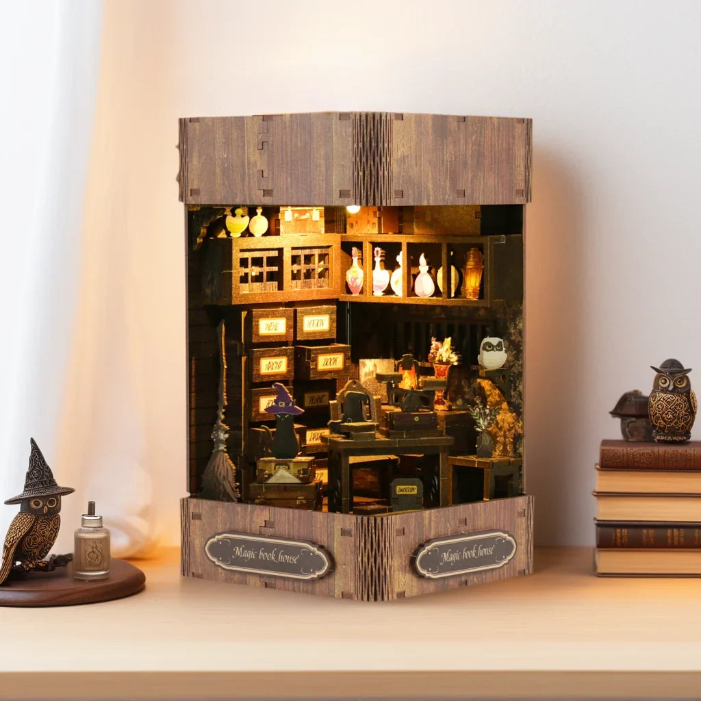 Book Lane DIY Miniature House Kit — detalied side view