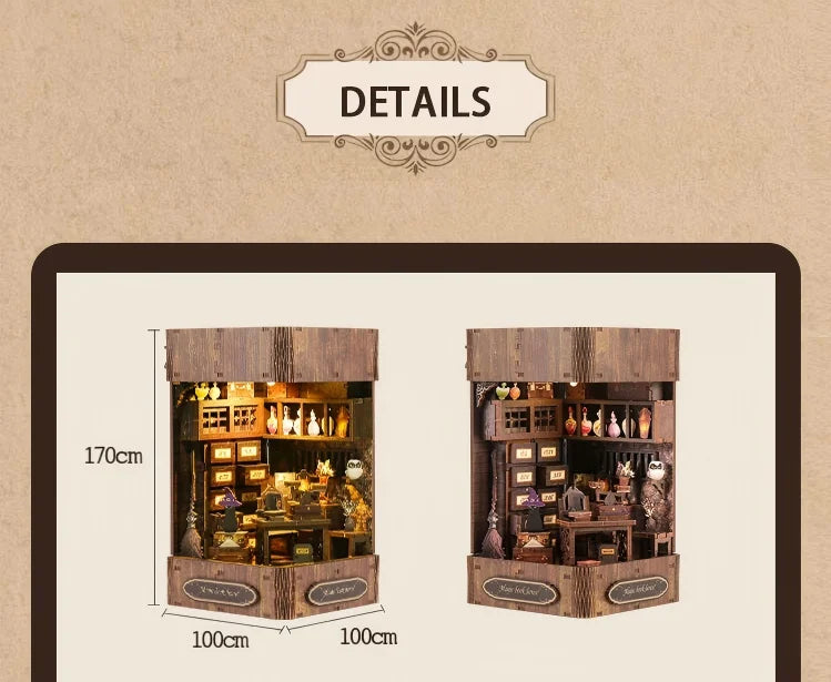 Book Lane DIY Miniature House Kit — box and pieces