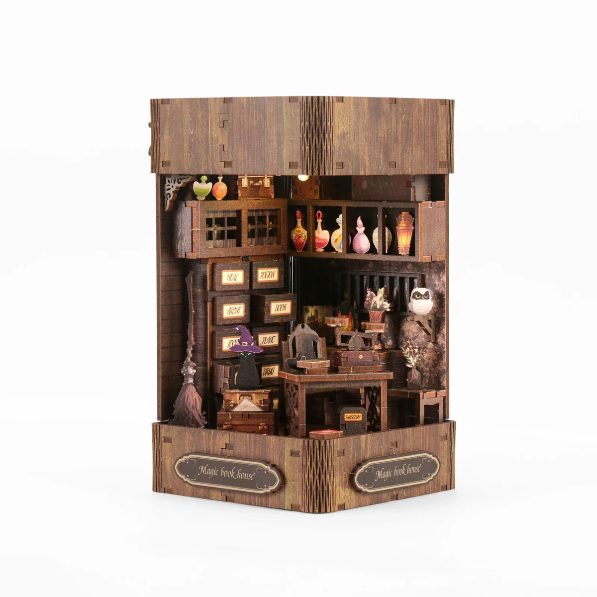 Book Lane DIY Miniature House Kit — detalied side view