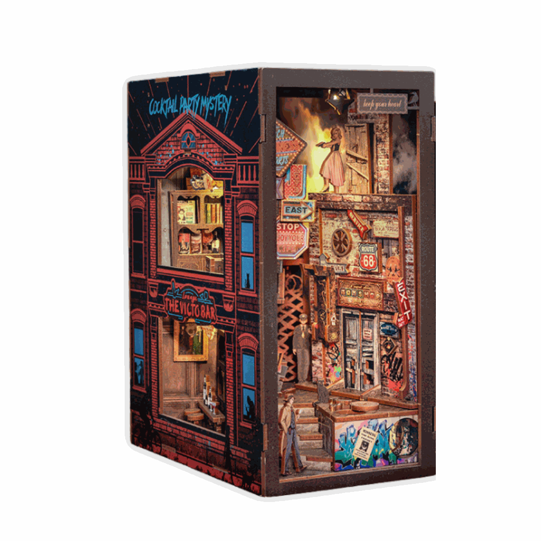 Cutebee The Long Goodbye DIY Book Nook Kit — detalied side view
