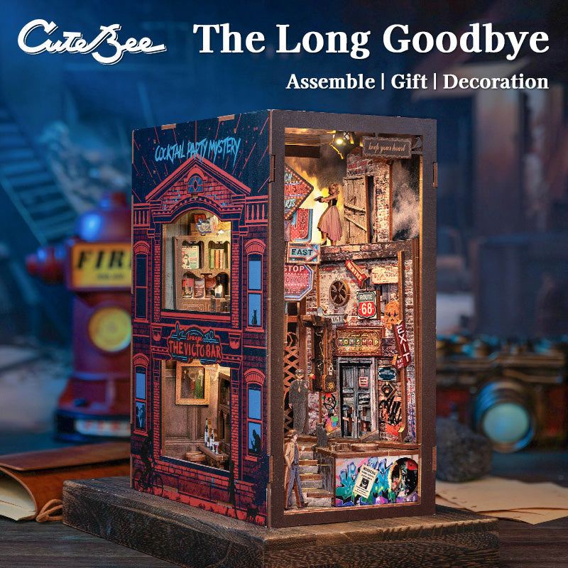 Cutebee The Long Goodbye DIY Book Nook Kit — open display view