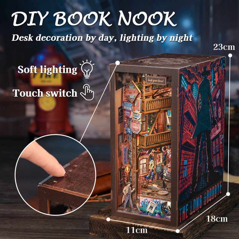 Cutebee The Long Goodbye DIY Book Nook Kit — front angle