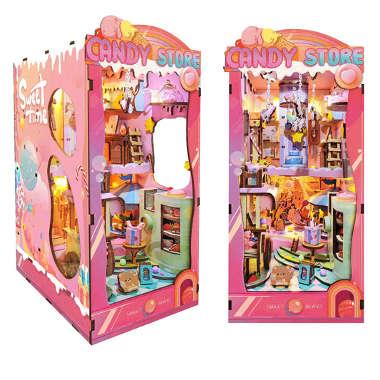 Candy Store DIY Book Nook Kit — detalied side view