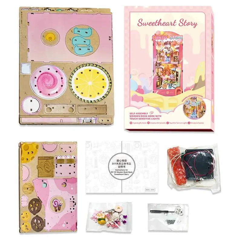 Candy Store DIY Book Nook Kit — angled close-up