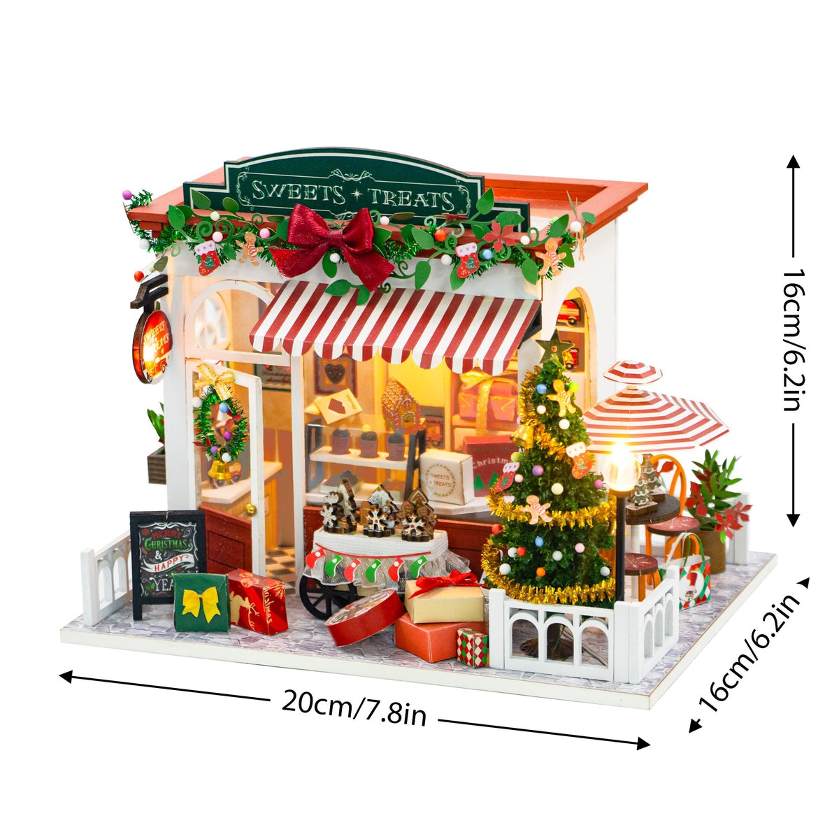 Christmas Sweets Shop Miniature Kit — box and pieces