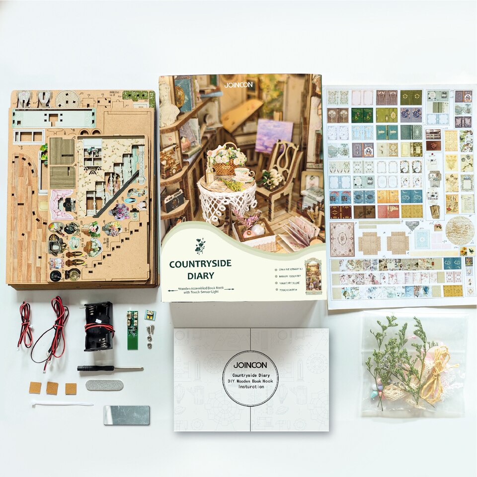 Countryside Diary DIY Book Nook Kit — scene view