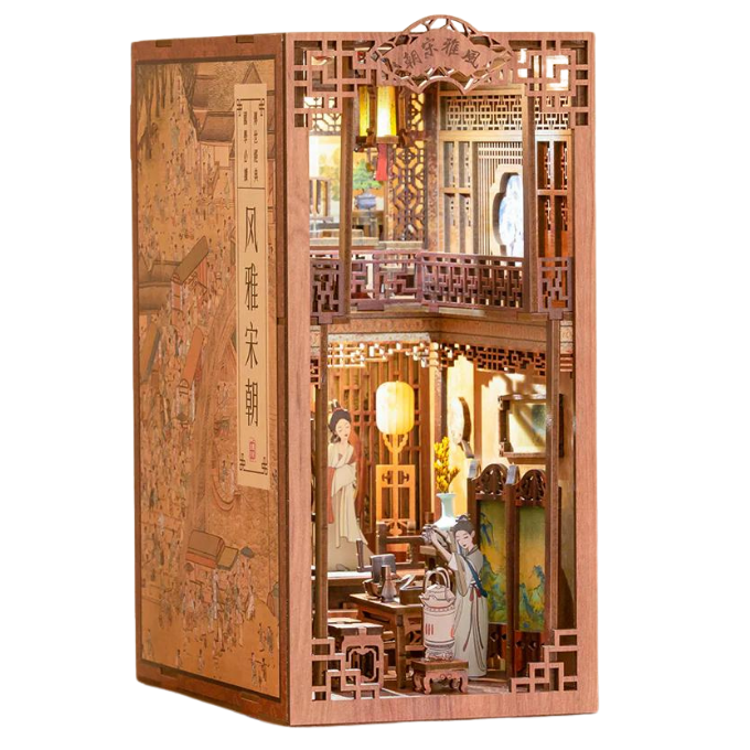 Cutebee Elegant Song DIY Book Nook Kit — open display view