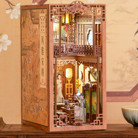 Cutebee Elegant Song DIY Book Nook Kit — detalied side view