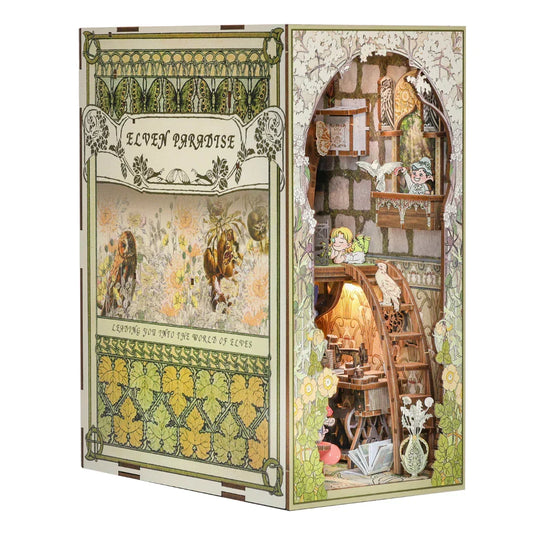 Cutebee Elven Paradise DIY Book Nook Kit — detalied side view