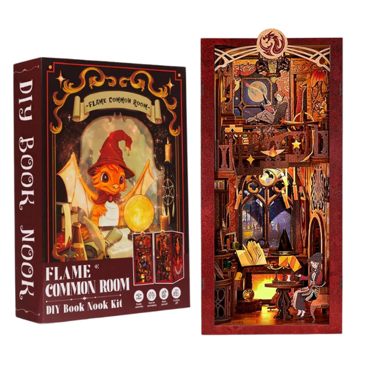 Cutebee Flame Common Room DIY Book Nook Kit — detalied side view