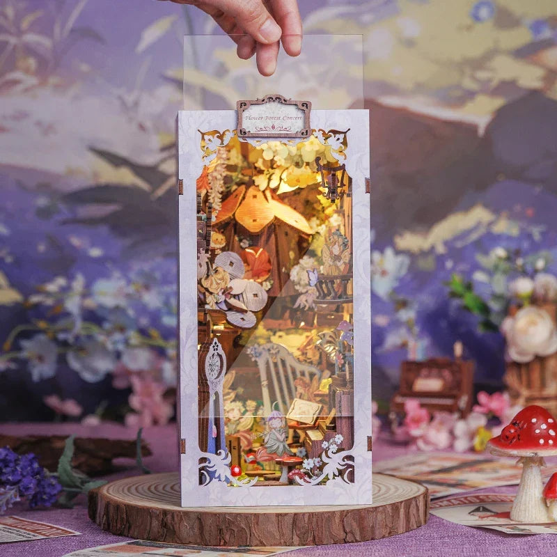 Flower Forest Book Nook Kit — detalied side view