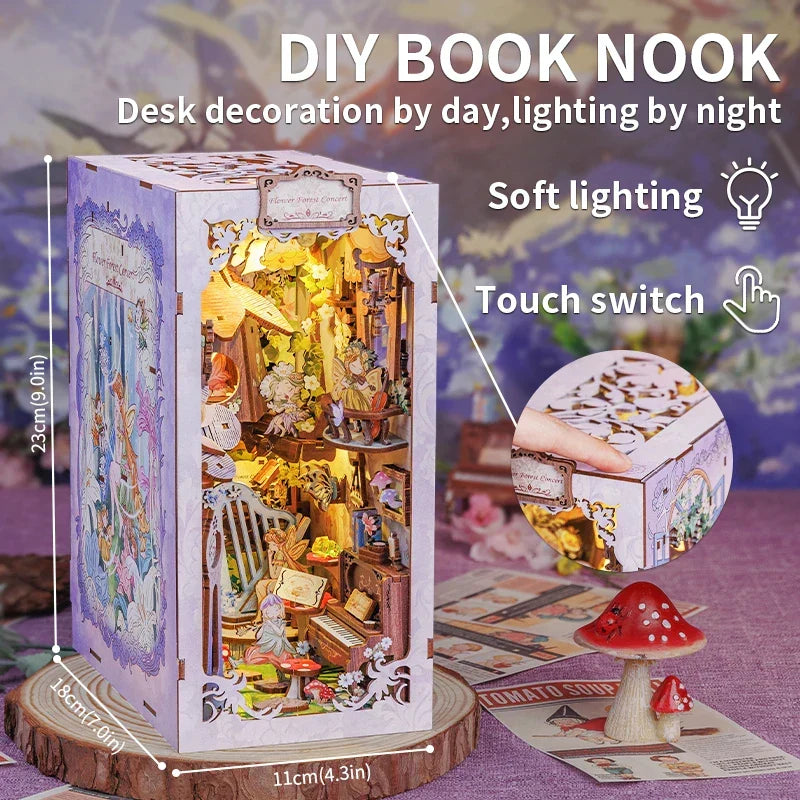 Flower Forest Book Nook Kit — box and pieces
