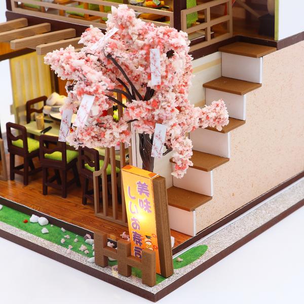Cutebee Gibbon Sushi DIY Dollhouse Kit — angled close-up
