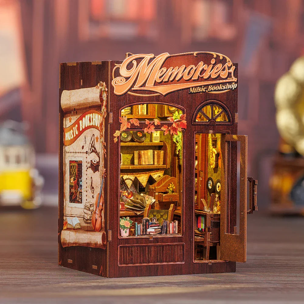 Music Bookshop Book Nook Kit — angled close-up