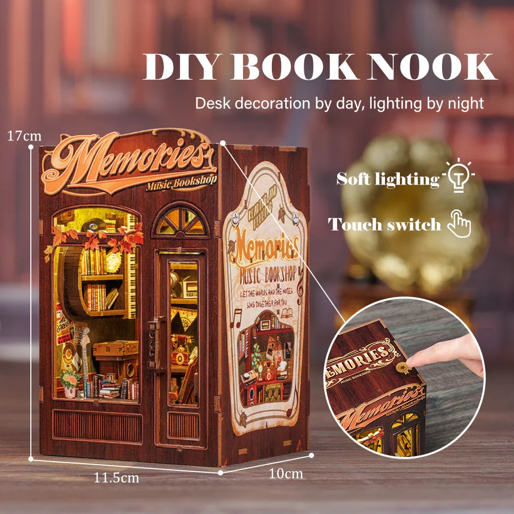 Music Bookshop Book Nook Kit — box and pieces