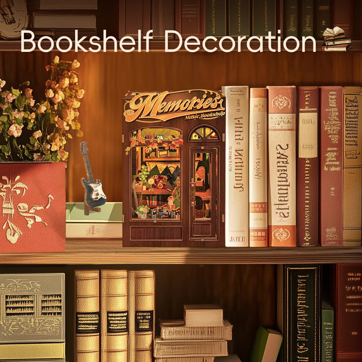 Music Bookshop Book Nook Kit — open display view