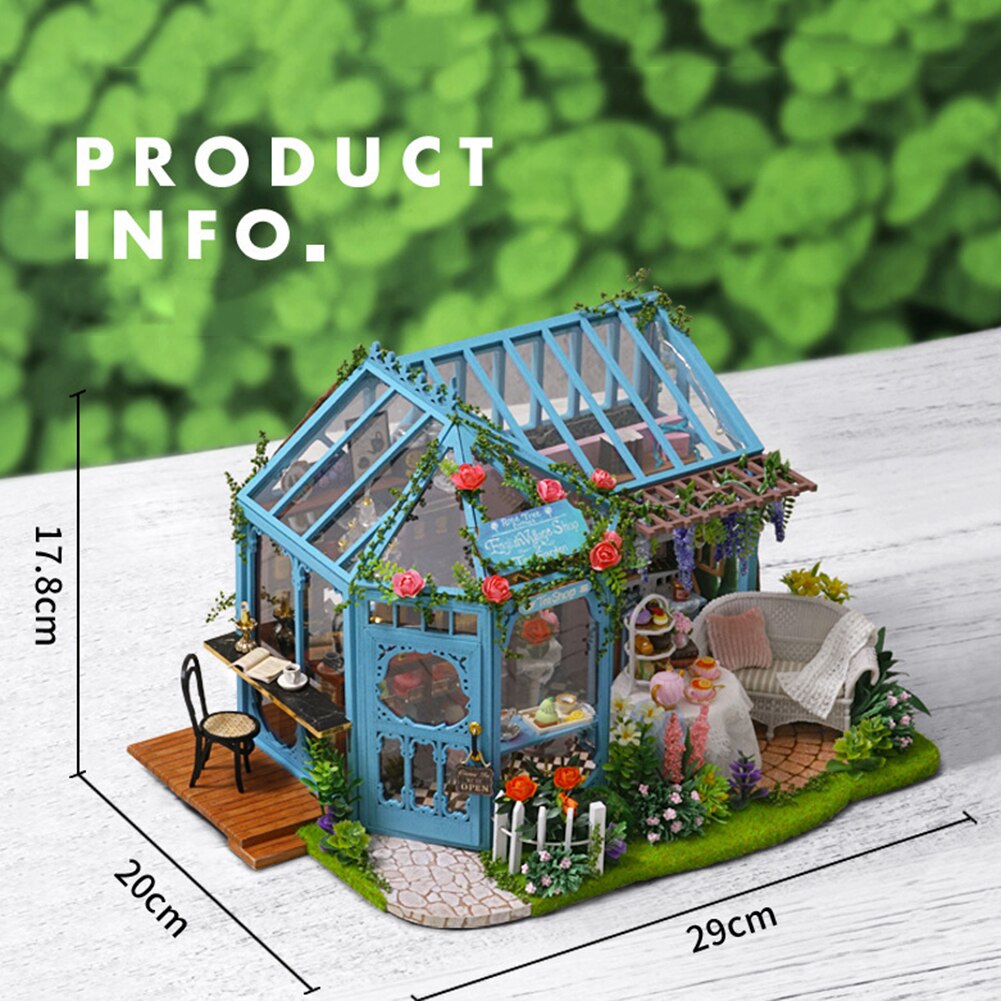 Rose Garden Tea House Dollhouse — front angle