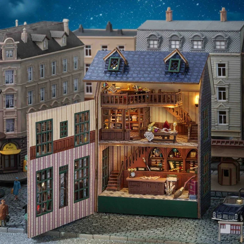 Garden Restaurant DIY Miniature House Kit — angled close-up