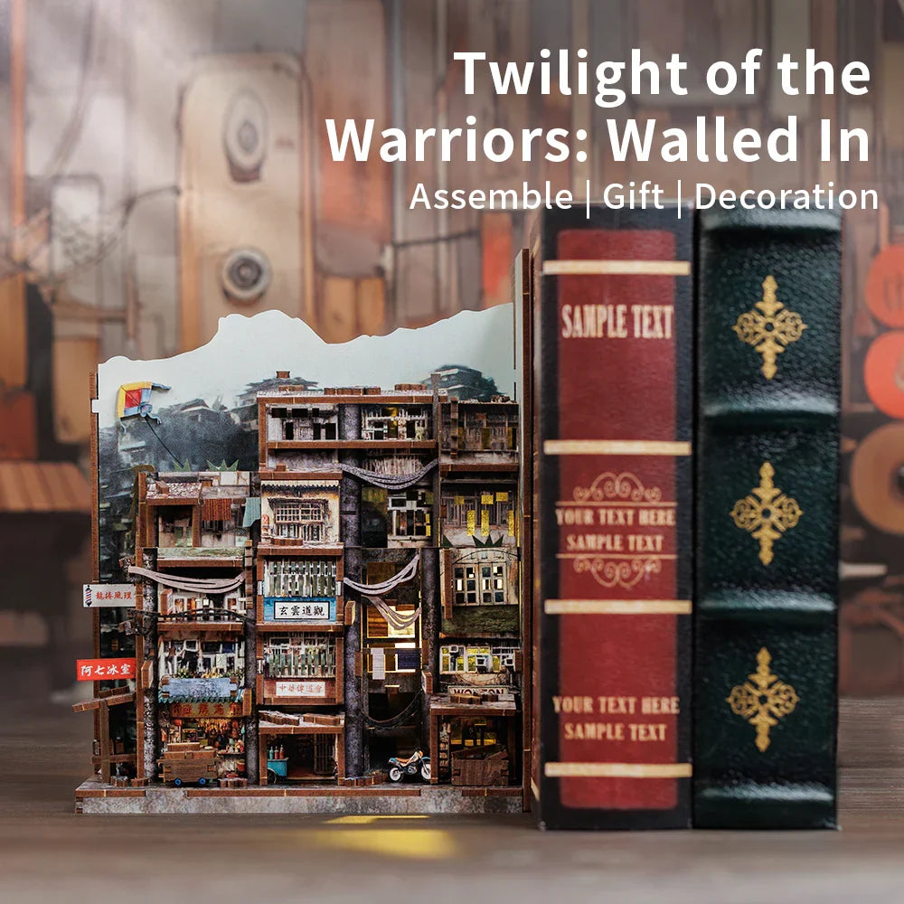 Kowloon Walled City Book Nook Kit – Twilight of the Warriors: Walled In — angled close-up