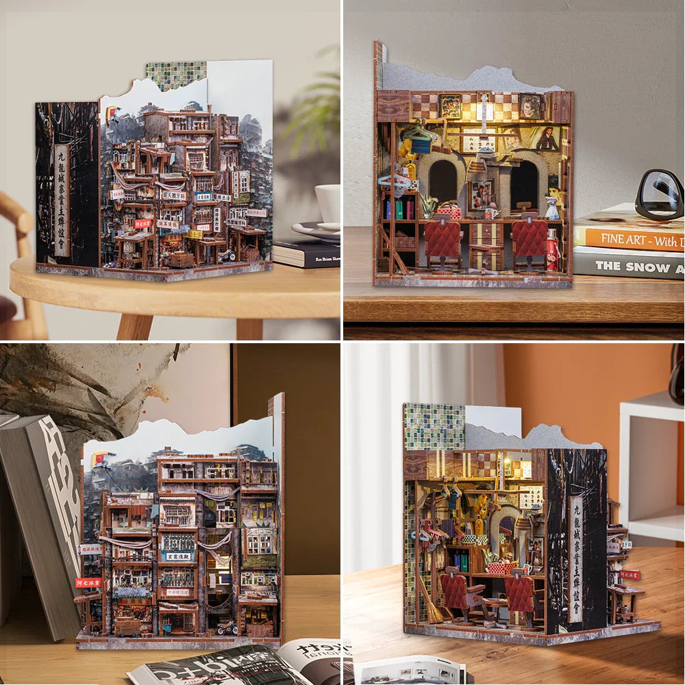 Kowloon Walled City Book Nook Kit – Twilight of the Warriors: Walled In — detalied side view