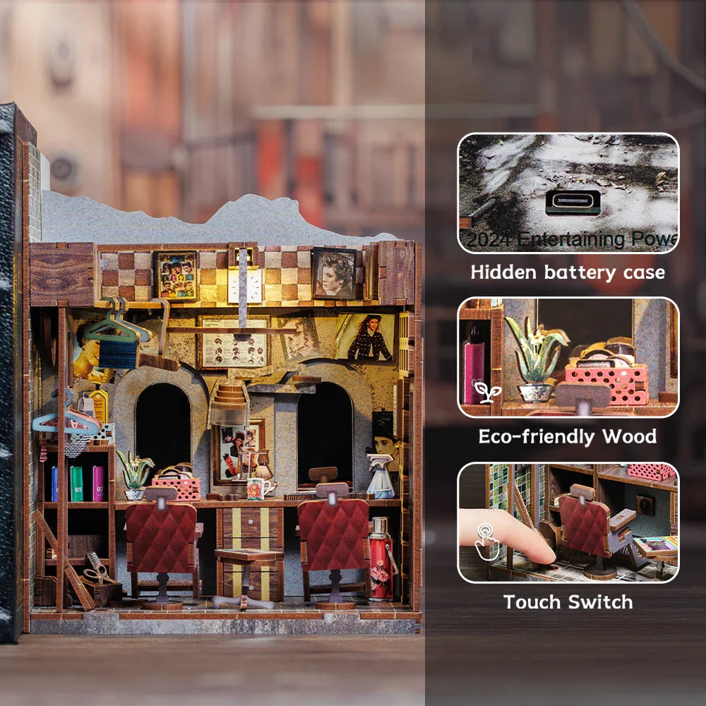 Kowloon Walled City Book Nook Kit – Twilight of the Warriors: Walled In — open display view