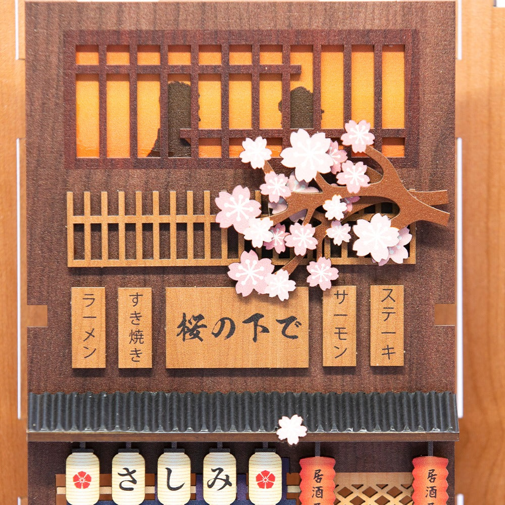 Cutebee Under The Sakura DIY Book Nook Kit — scene view