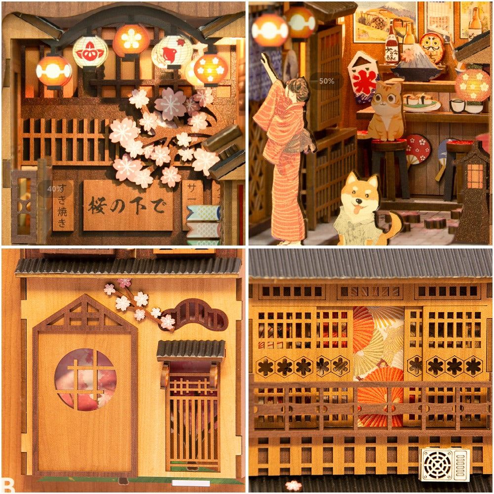 Cutebee Under The Sakura DIY Book Nook Kit — main view