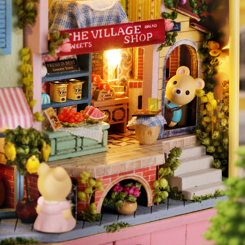 DIY Miniature Lucky Market Box Theater — open display view