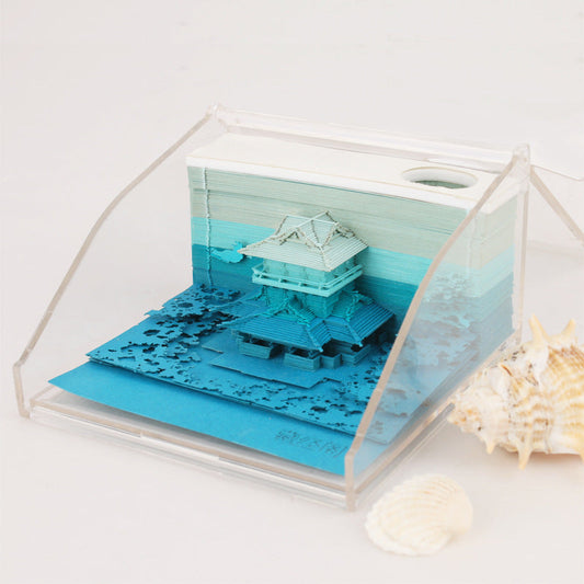 Buddhist Temple 3D Memo Pad — detalied side view