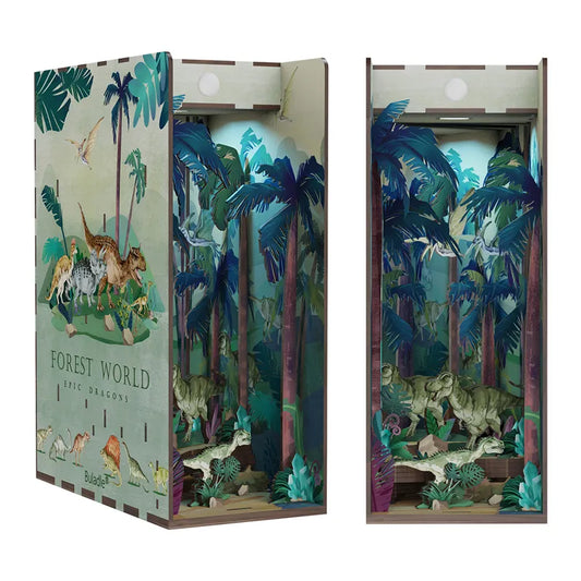 Dinosaur World DIY Book Nook Kit — detalied side view