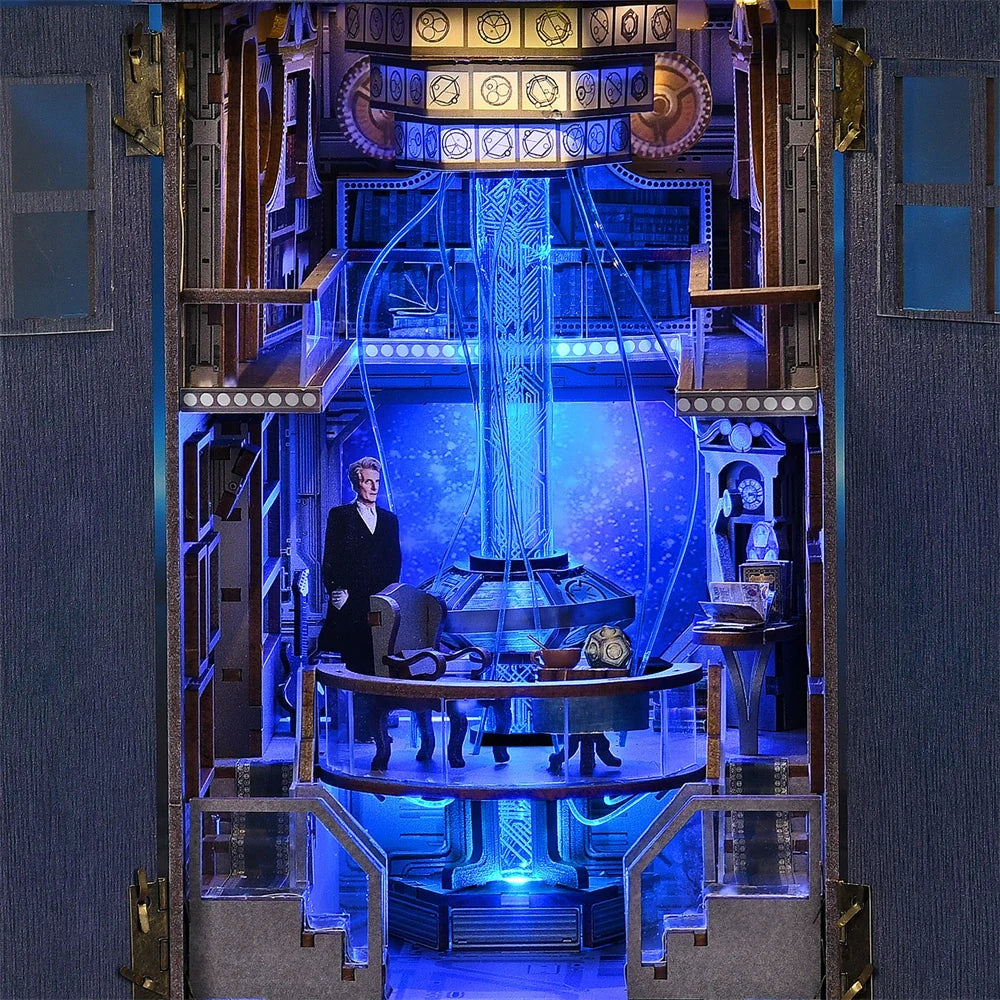 Mysterious Blue Box DIY Book Nook Kit — open display view