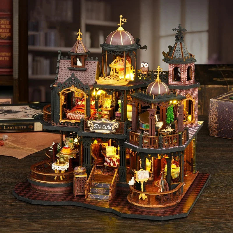 Edinburgh Castle DIY Miniature House — angled close-up