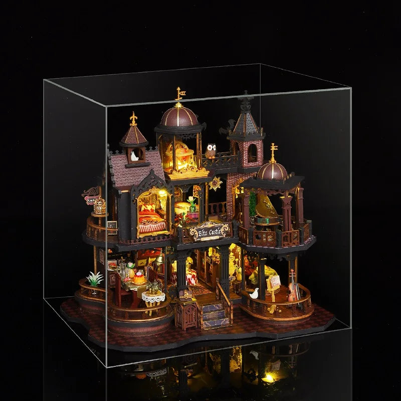 Edinburgh Castle DIY Miniature House — box and pieces