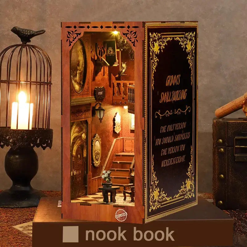 European Cottage DIY Book Nook Kit — angled close-up