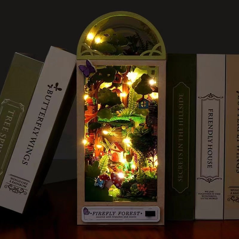Firefly Forest DIY Book Nook Kit — angled close-up