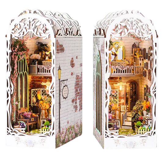 Flower House DIY Book Nook Kit — detalied side view