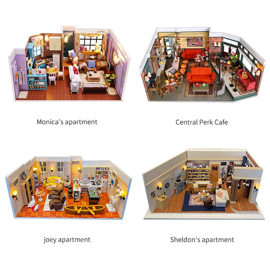 Central Perk Cafe DIY Miniature House Kit — detalied side view