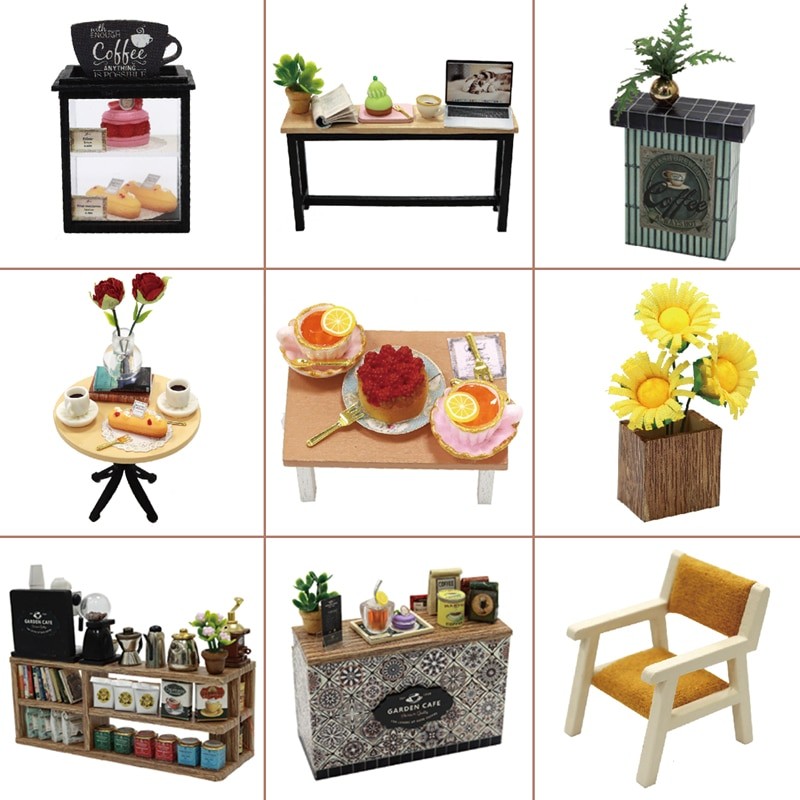 Cutebee Gd01a Garden Cafe DIY Dollhouse — angled close-up